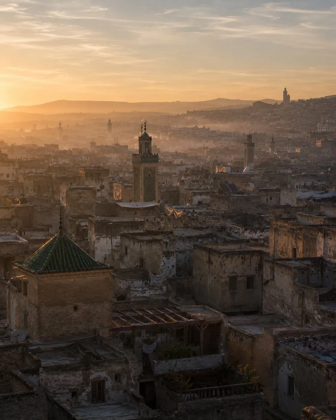 The Chouara tannery in Fès at first light