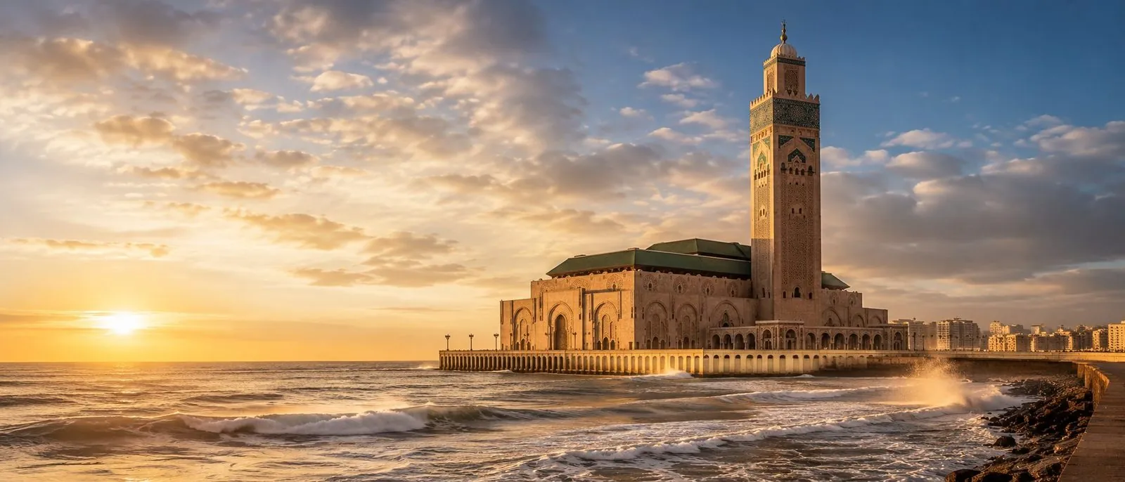 The Hassan II Mosque on the Atlantic coast in Casablanca
