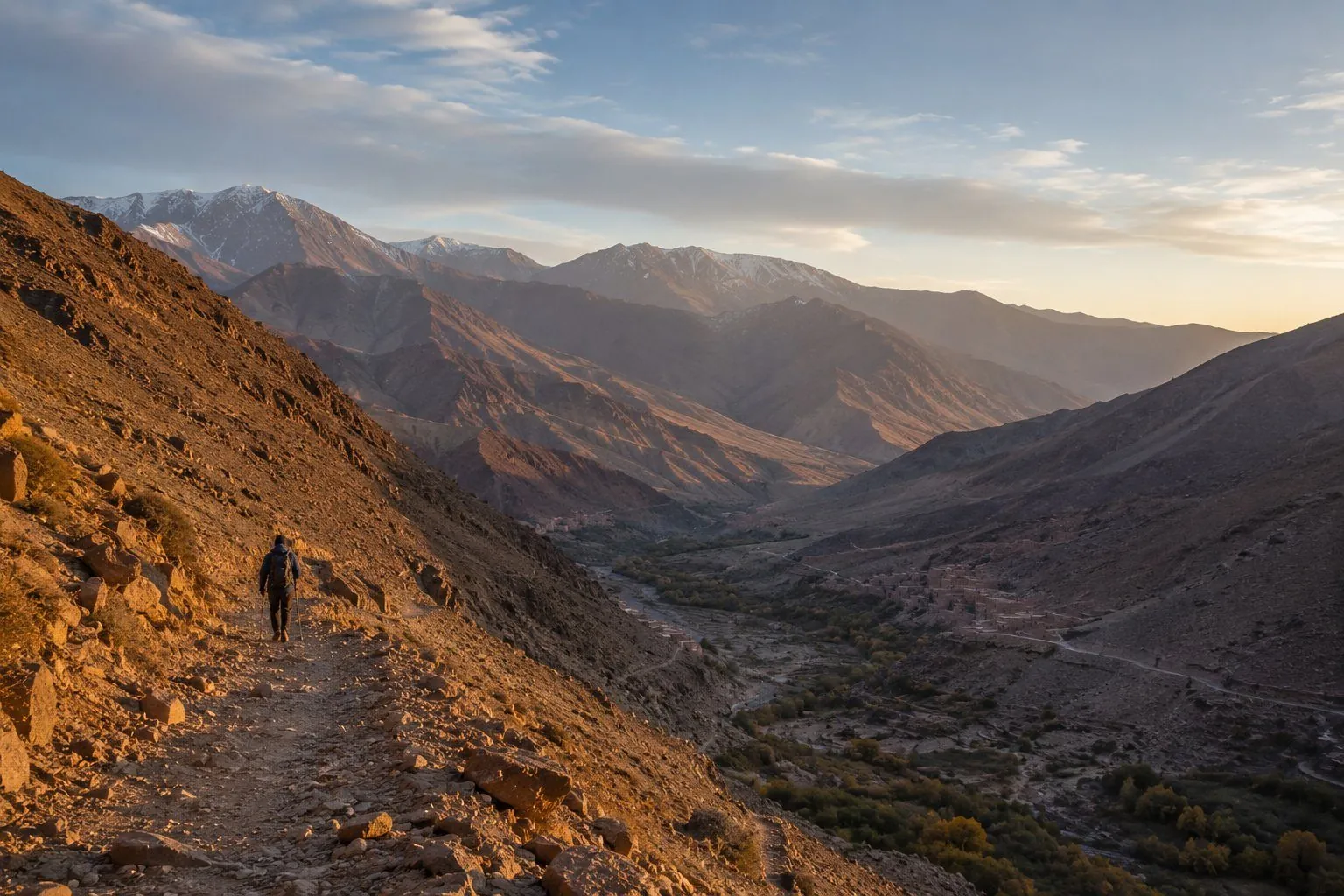 Walker on a High Atlas path